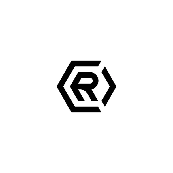 Lettere Cor Cro Ocr Orc Roc Logo Rco Hexagon — Vettoriale Stock