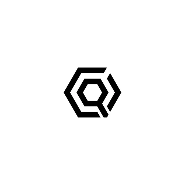 레퍼런스 Coq Cqo Ocq Oqc Qoc Qco Hexagon Logo — 스톡 벡터