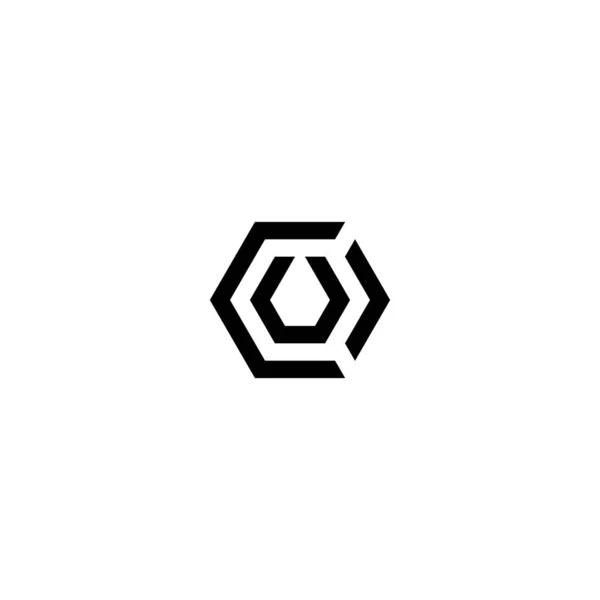 Letters Cou Cuo Ocu Ouc Uoc Uco Hexagon Logo — стоковий вектор