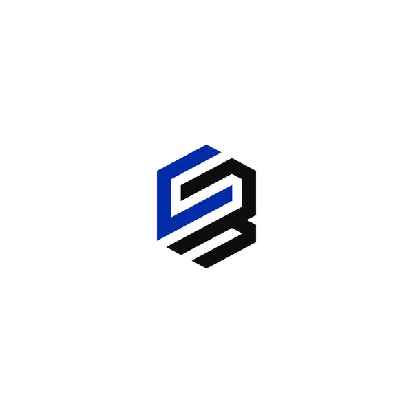 Letters Csb Negative Space Hexagon Logo Design Vector — Stock Vector