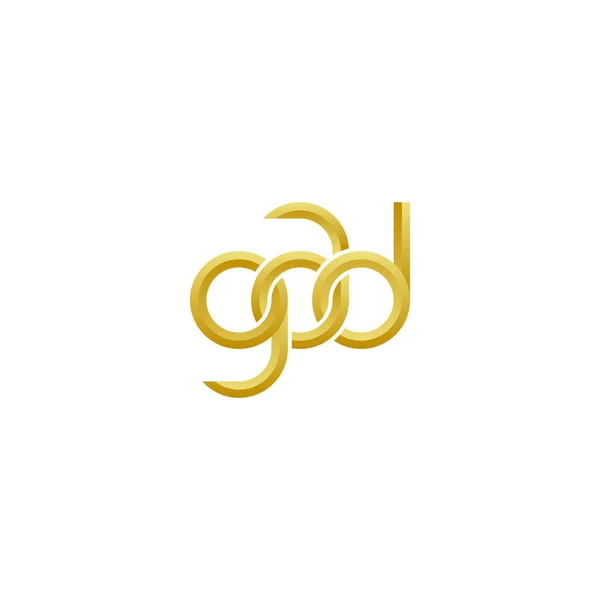 Harfler Gad Monogram Logo Tasarımı — Stok Vektör