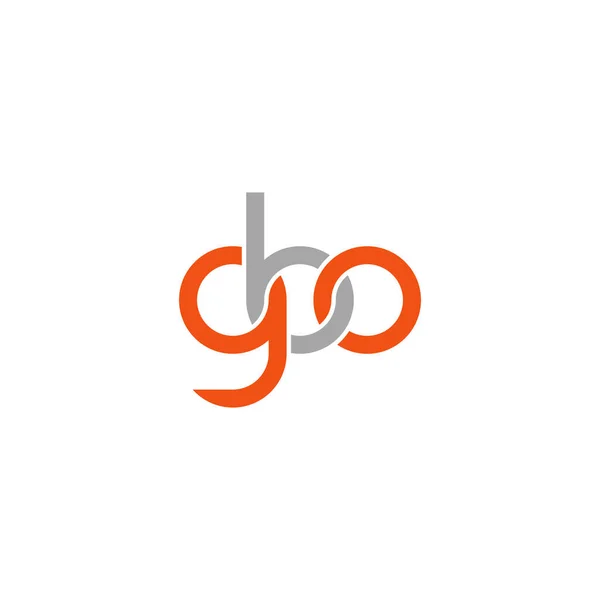 Litery Projekt Logo Monogramu Gbo — Wektor stockowy