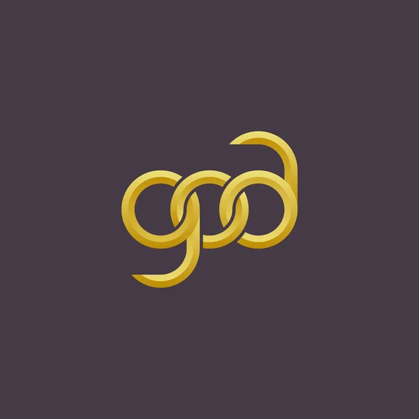 Goa Harfleri Monogram Logo Tasarımı — Stok Vektör