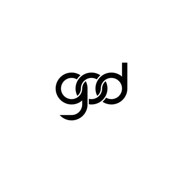 Lettere God Monogram Logo Design — Vettoriale Stock