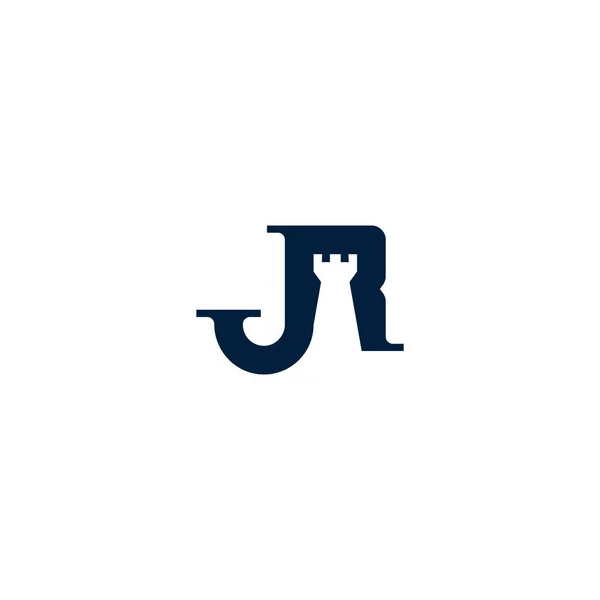 Літери Rook Шахи Негативного Простору Вектор Дизайну Логотипу — стоковий вектор