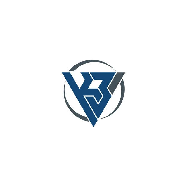 Bokstäver Triangel Punkt Nedåt Logotyp Design Vektor — Stock vektor