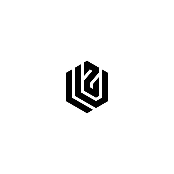 Letras Luz Hexagon Logo Design Vector — Vetor de Stock