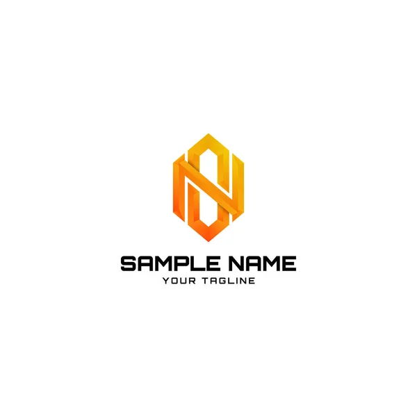 Letras Jogos Forma Hexágono Diamante Logotipo Design Vetor —  Vetores de Stock