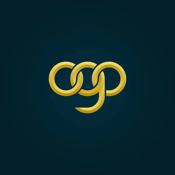 Bokstäver Ogo Monogram Logo Design — Stock vektor
