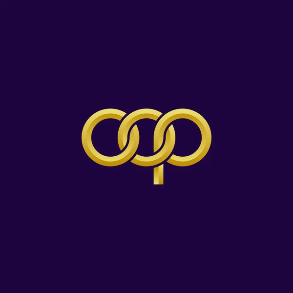 Harfler Oop Monogram Logo Tasarımı — Stok Vektör