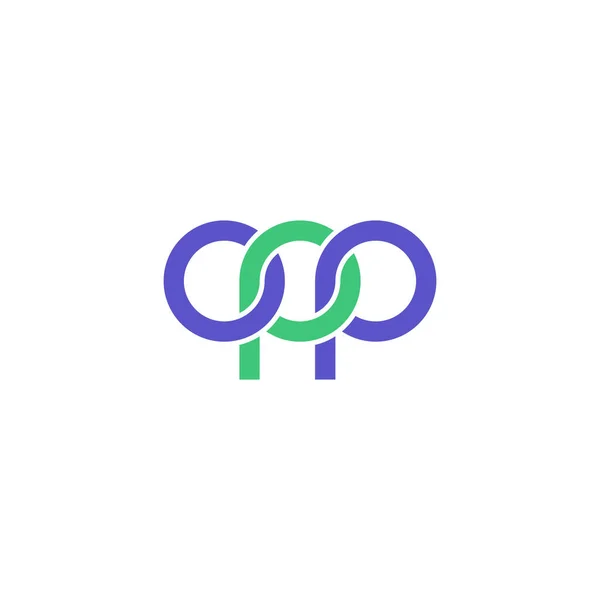 文字Opp モノグラムのロゴデザイン — ストックベクタ