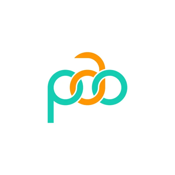Letters Pao モノグラムロゴデザイン — ストックベクタ