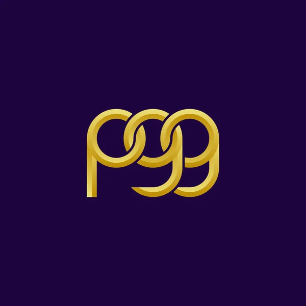 Harfler Pgg Monogram Logo Tasarımı — Stok Vektör