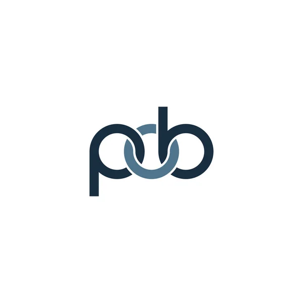 Lettere Pob Monogram Logo Design — Vettoriale Stock