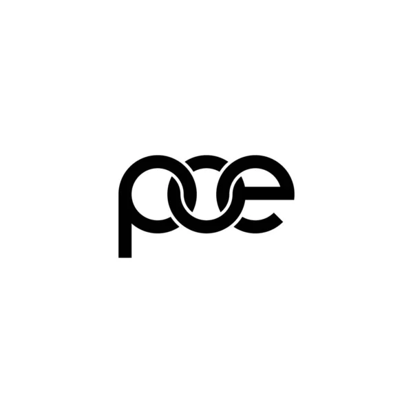 Bokstäver Poe Monogram Logo Design — Stock vektor