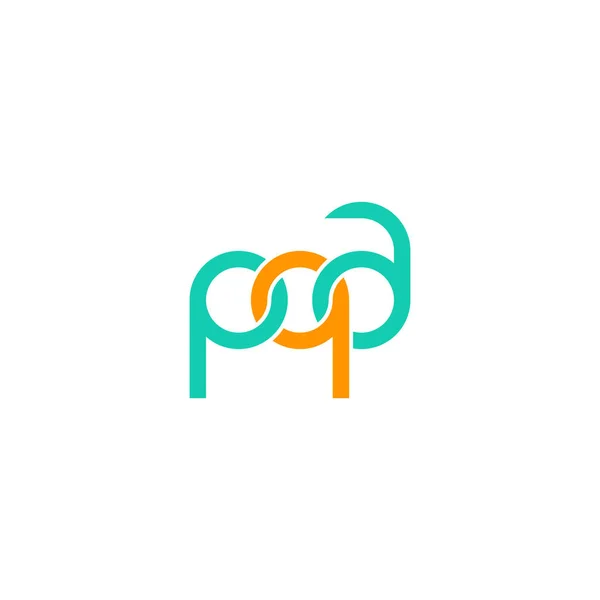 Harfler Pqa Monogram Logo Tasarımı — Stok Vektör