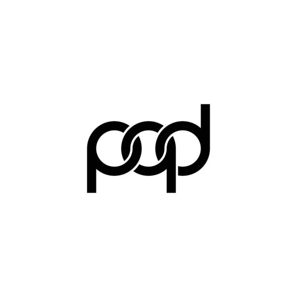 Harfler Pqd Monogram Logo Tasarımı — Stok Vektör