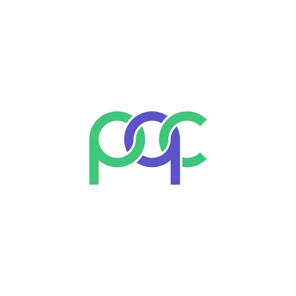 Litery Projekt Logo Monogramu Pqc — Wektor stockowy