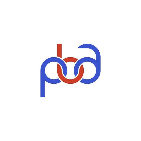 Litery Projekt Logo Monogramu Pba — Wektor stockowy