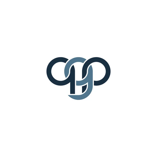 Litery Projekt Logo Monogramu Qgp — Wektor stockowy