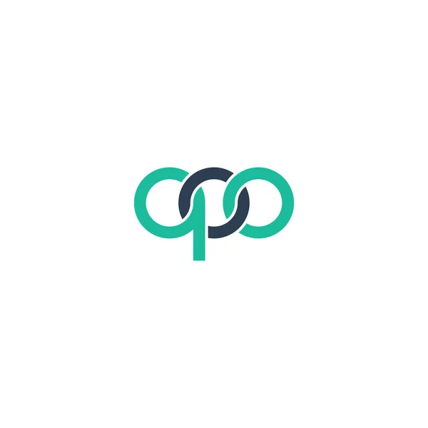 Brieven Qoo Monogram Logo Ontwerp — Stockvector
