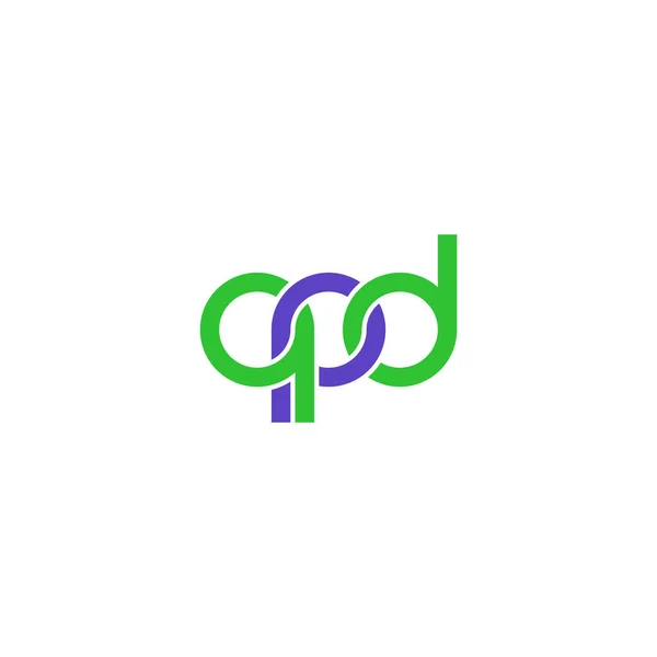 Litery Projekt Logo Monogramu Qpd — Wektor stockowy