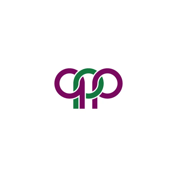 Harfler Qpp Monogram Logo Tasarımı — Stok Vektör