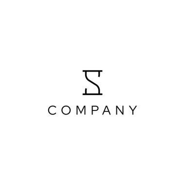 S harfleri kum saati kum saati logosu. Logosu basit ve modern..