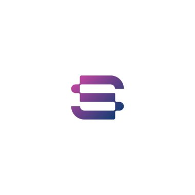 S Harfleri Teknoloji logo tasarım vektörü.