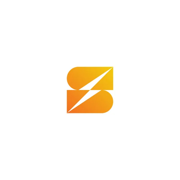 Cartas Bolt Rayo Thunder Logo Diseño Vector — Vector de stock