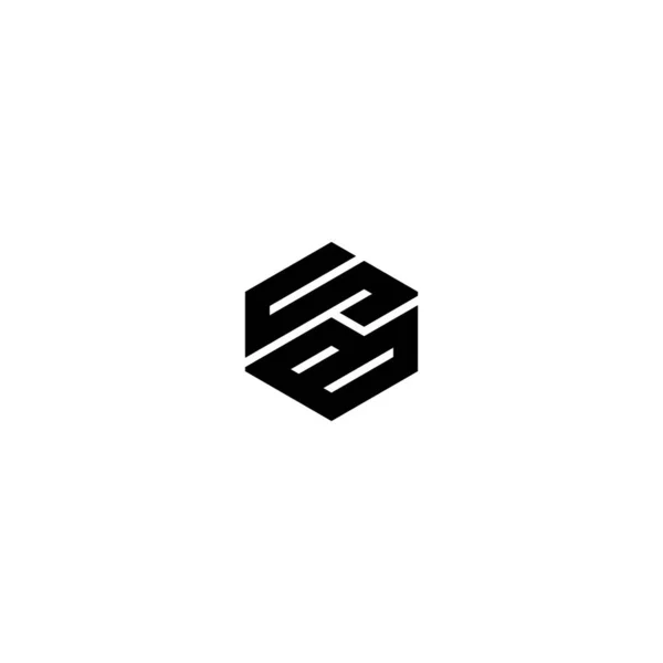 Inggris Letters Hexagon Minimal Simple Logo - Stok Vektor