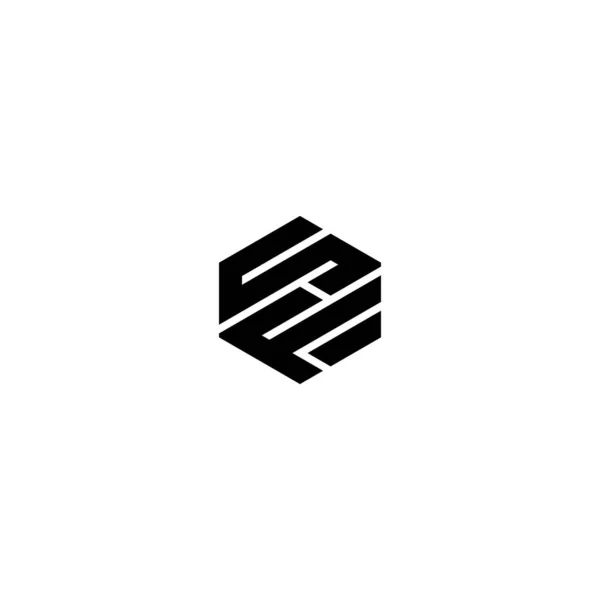 Letras Hexágono Minimo Logotipo Simples — Vetor de Stock
