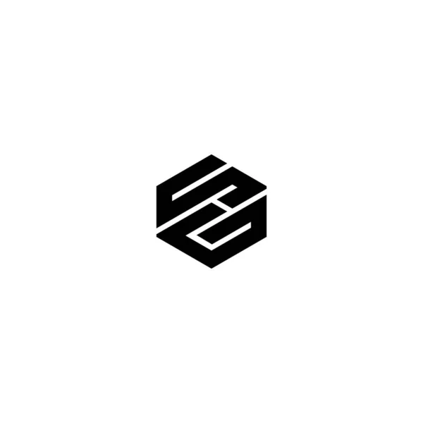 Bokstäver Hexagon Minimal Enkel Logotyp — Stock vektor