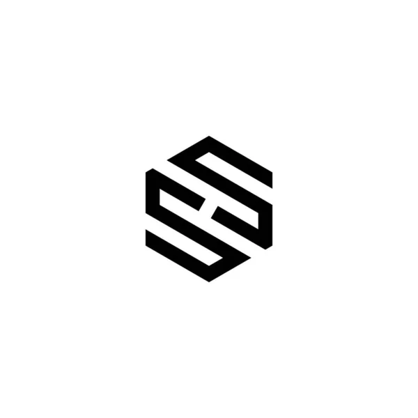 Cartas Shs Logotipo Hexágono —  Vetores de Stock