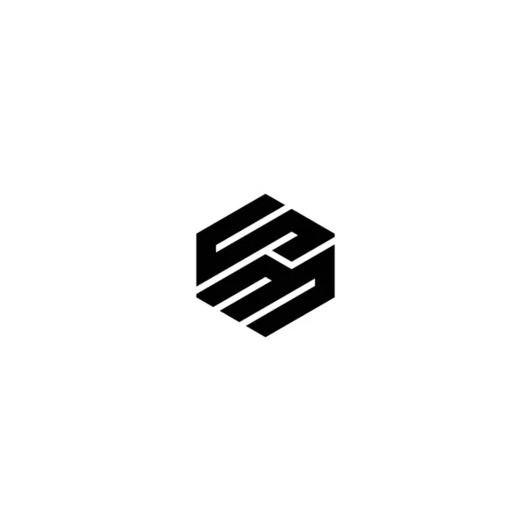 Huruf Hexagon Minimal Simple Logo - Stok Vektor