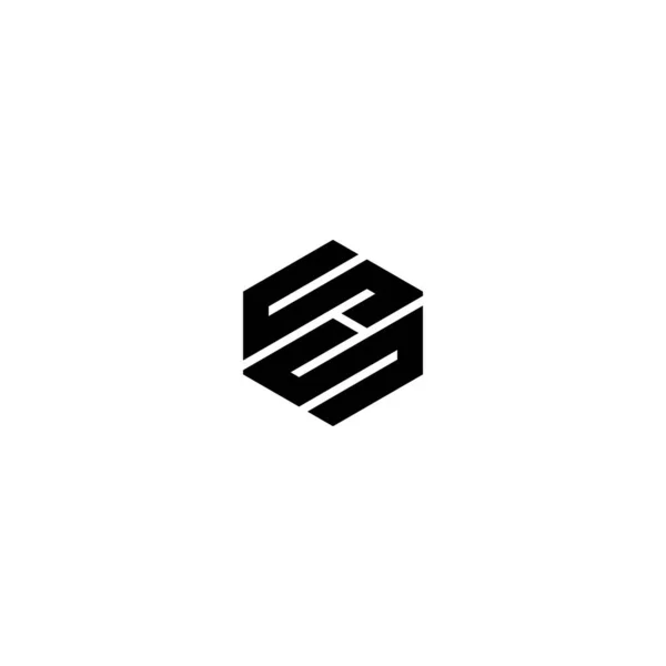 Cartas Hexágono Minimo Logotipo Simples —  Vetores de Stock