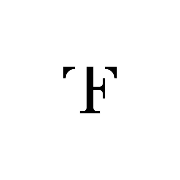 文字TfまたはFtエレガントなロゴデザイン — ストックベクタ