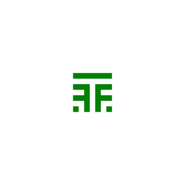 Levelek Tff Fft Square Logo Minimális Egyszerűség — Stock Vector