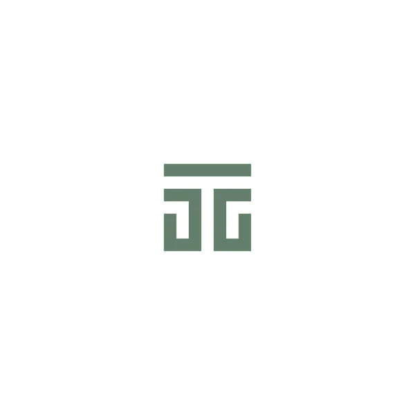 字母Tjg Jgt正方形标志极小简单 — 图库矢量图片