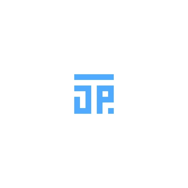 Levelek Tjp Jpt Square Logo Minimális Egyszerű Modern — Stock Vector