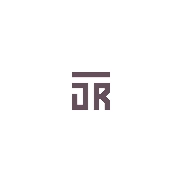 Bokstäverna Tjr Jrt Square Logo Minimal Enkel — Stock vektor