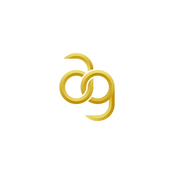 豪華なゴールデンレターズAgロゴデザイン — ストックベクタ
