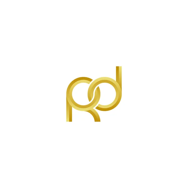 豪华的金色字母Rd标志设计 — 图库矢量图片