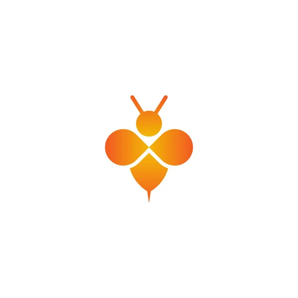 Minimal Bee Logo Vettoriale Progettazione — Vettoriale Stock