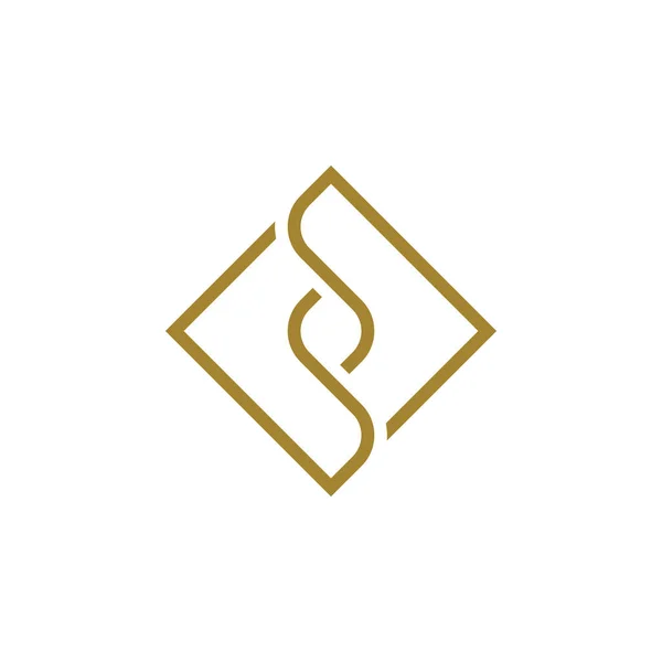 Logotipo Que Presenta Los Elementos Letras Cuadradas Forma Mínima — Vector de stock
