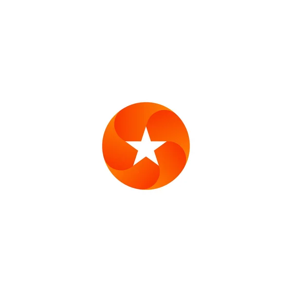 Espacio Negativo Estilizado Del Logotipo Circular Star — Vector de stock