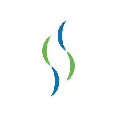 Soyut ve Organik Harf SS Monogram Logo Tasarım Vektörü