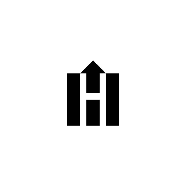 字母H负空间箭头指向标志设计向量 — 图库矢量图片
