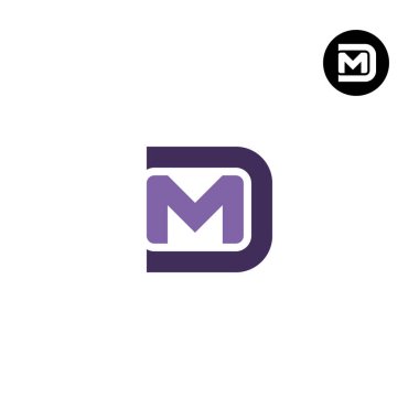 Harf DM Monogram Logo Tasarım Vektörü