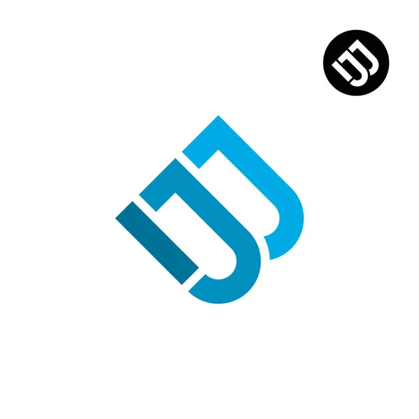 Bjj Mongram Logo Design — 스톡 벡터